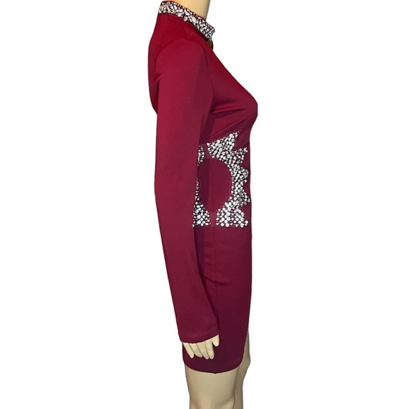 EMBELLISHED HIGH NECK BODYCON - Picture 2 of 3